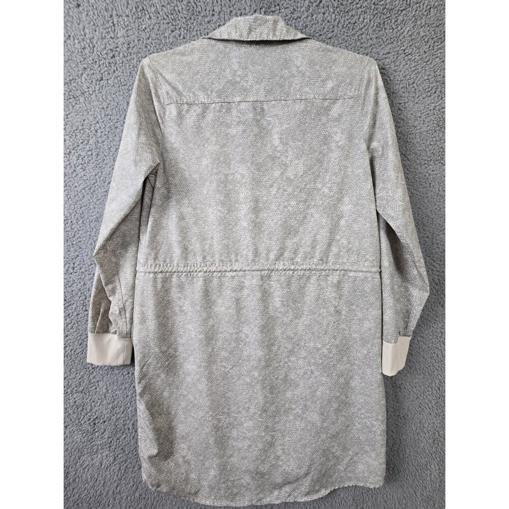 Athleta Long Sleeve Mini Lightweight Snake Print Zuma Shirt Dress Viper Gray S - Picture 2 of 8